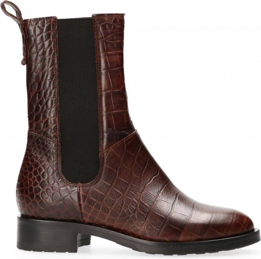VanDalen Van Dalen Hoge Chelsea Laars Leer Womens Brown