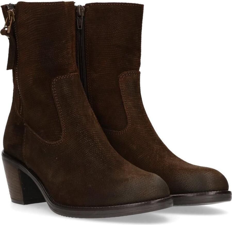 VanDalen Van Dalen Vrouwen Korte Laars Hak Suede Snakeprint Groen