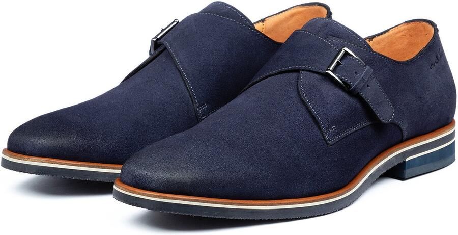 Van Lier Amalfi leren veterschoenen donkerblauw
