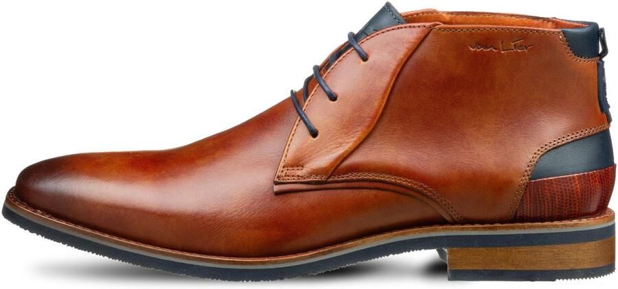 Van Lier Amalfi leren veterschoenen cognac