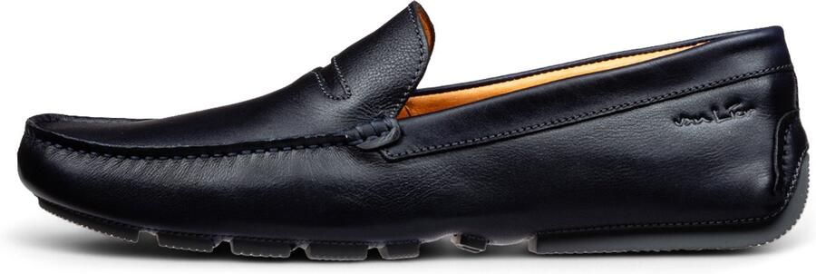 Van Lier Carvalho leren veterschoenen donkerblauw