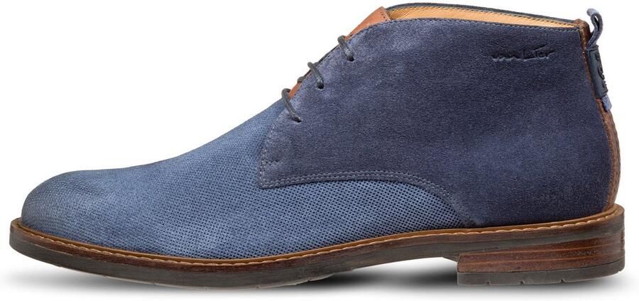 Van Lier Boston suède veterschoenen blauw