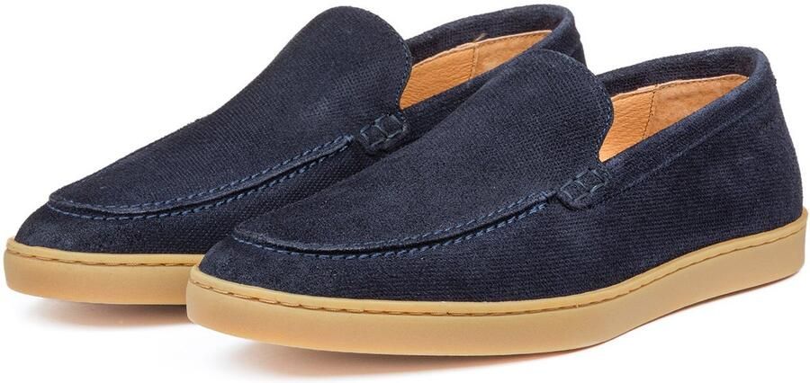 Van Lier Lugano suède loafers donkerblauw