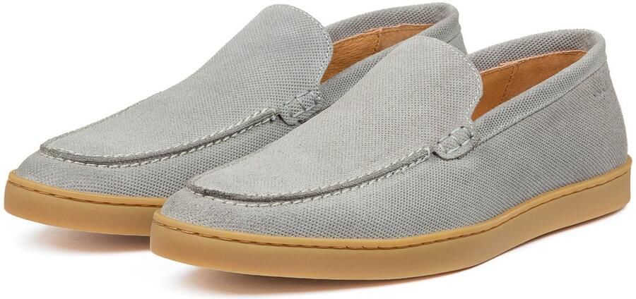 Van Lier Lugano suède loafers lichtgrijs