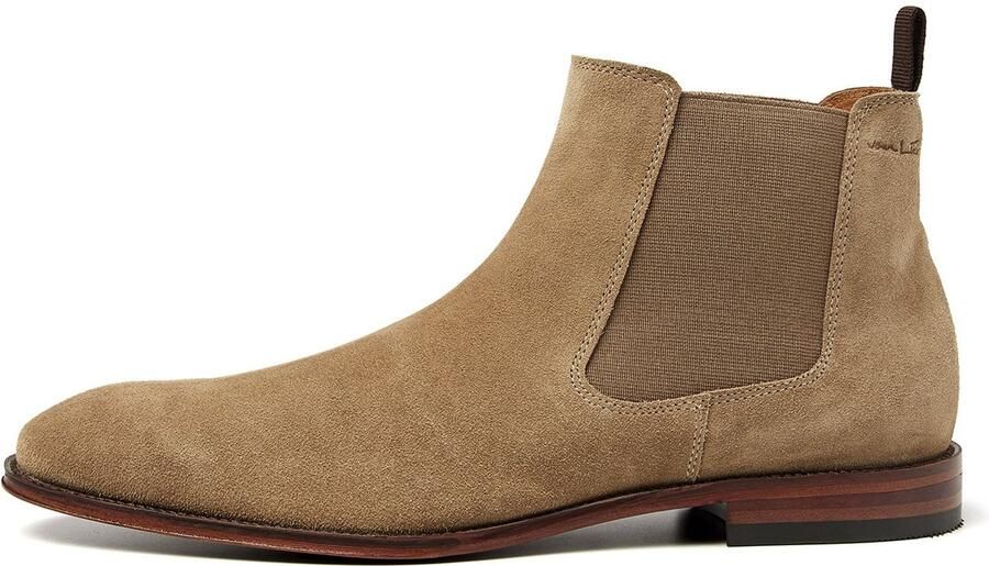 Van Lier Madison suède veterschoenen taupe