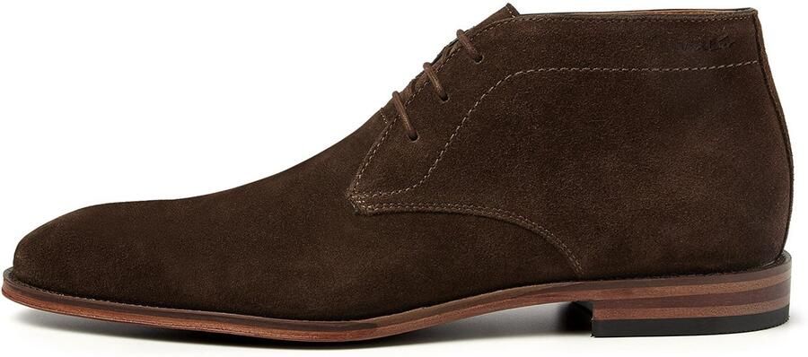 Van Lier Madison suède veterschoenen bruin