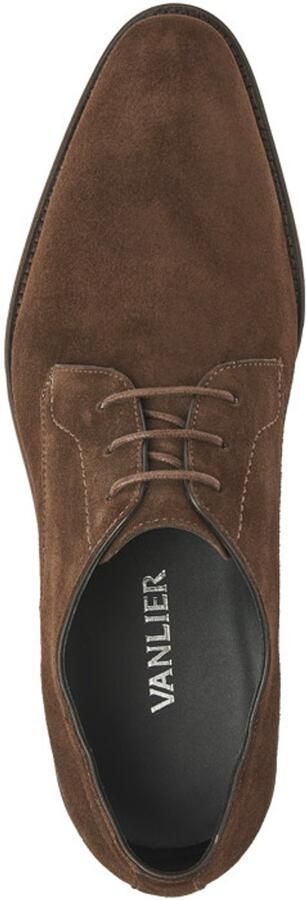 Van Lier Madison suède veterschoenen bruin