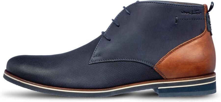 Van Lier Sabinus nubuck veterschoenen donkerblauw