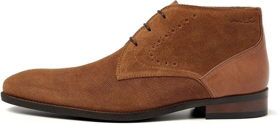 Van Lier Vienna suède veterschoenen cognac - Foto 3