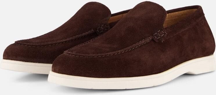 VANLIER Zand Beige Suède Ascona Loafer Heren