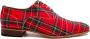 VanPalmen Nette schoenen Schotse Ruit rood leer en textiel topkwaliteit - Thumbnail 1