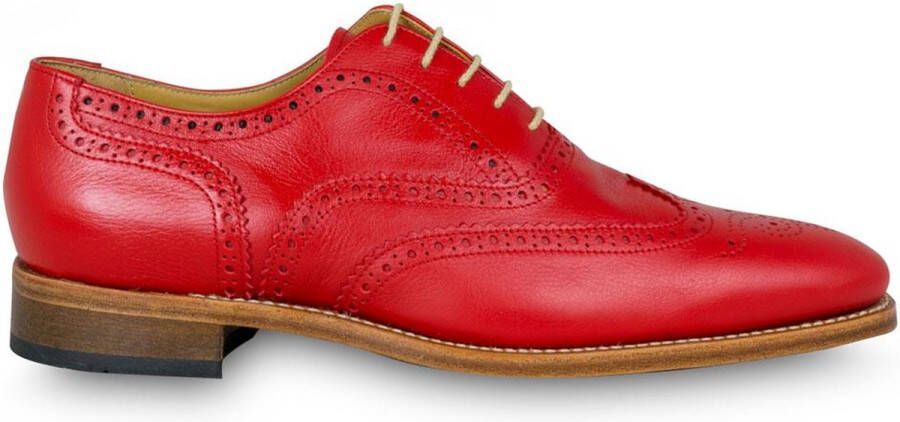 VanPalmen Quirey Nette schoenen heren veterschoen rood goodyear-maakzijze  topkwaliteit - Schoenen.nl