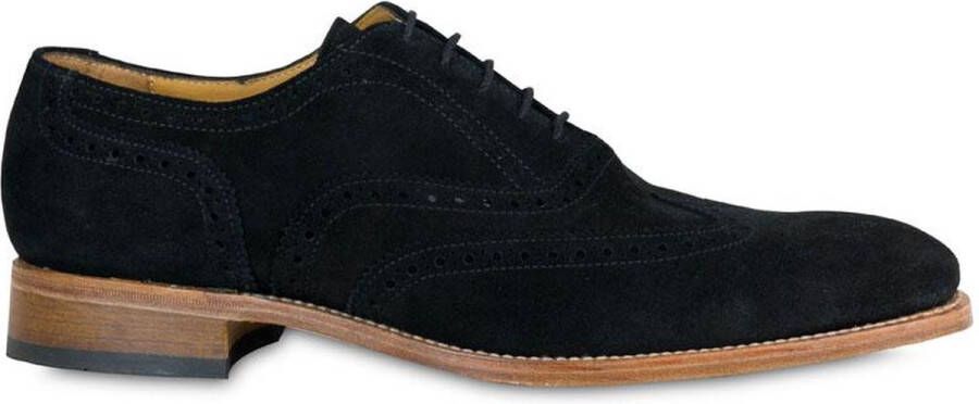 VanPalmen Quirey Nette schoenen heren veterschoen zwart suede goodyear-maakzijze topkwaliteit