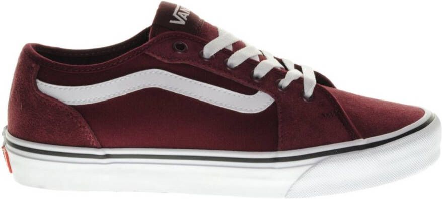 VANS Filmore Decon suède sneakers donkerrood wit