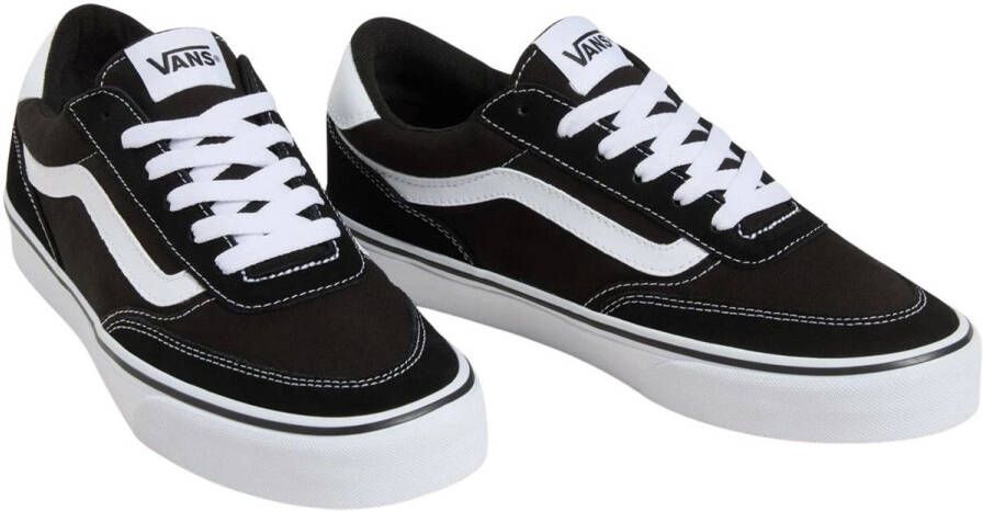 Vans Brooklyn LS SUEDE CANVAS Heren Sneakers BLACK WHITE