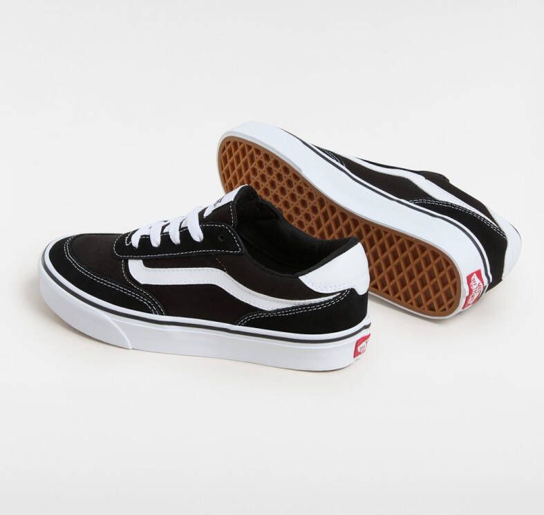 Vans Brooklyn LS SUEDE CANVAS Dames Sneakers BLACK WHITE