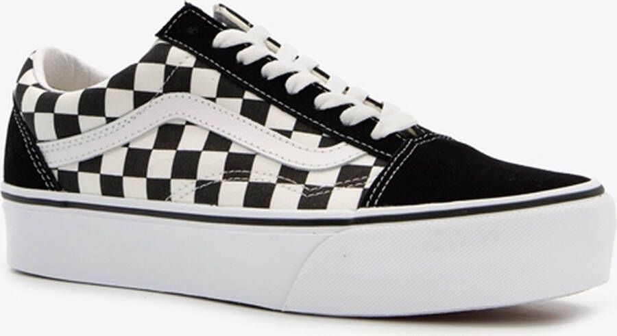 Vans Checkerboard Old Skool Platform dames sneaker Zwart