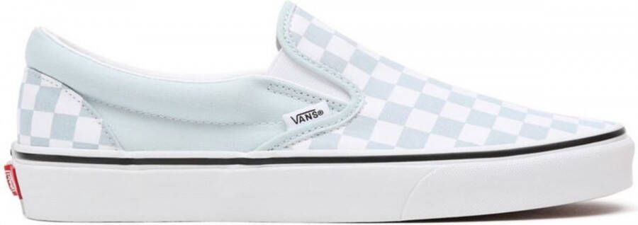 Vans Classic Slip On Platform Sneakers Unisex Blue And White Checker White