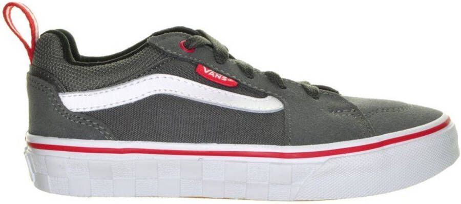 Vans Filmore Sneakers Heren (Checkerboard) Pewter Tango Red