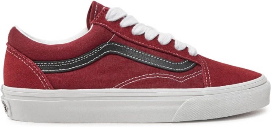 Vans Old Skool dames sneakers 'Madder Bro' Oversized Laces wijn rood zwart casual