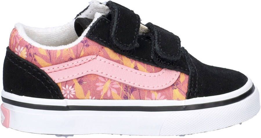 Vans Old SKool V meisjes klittenbandschoen Zwart multi