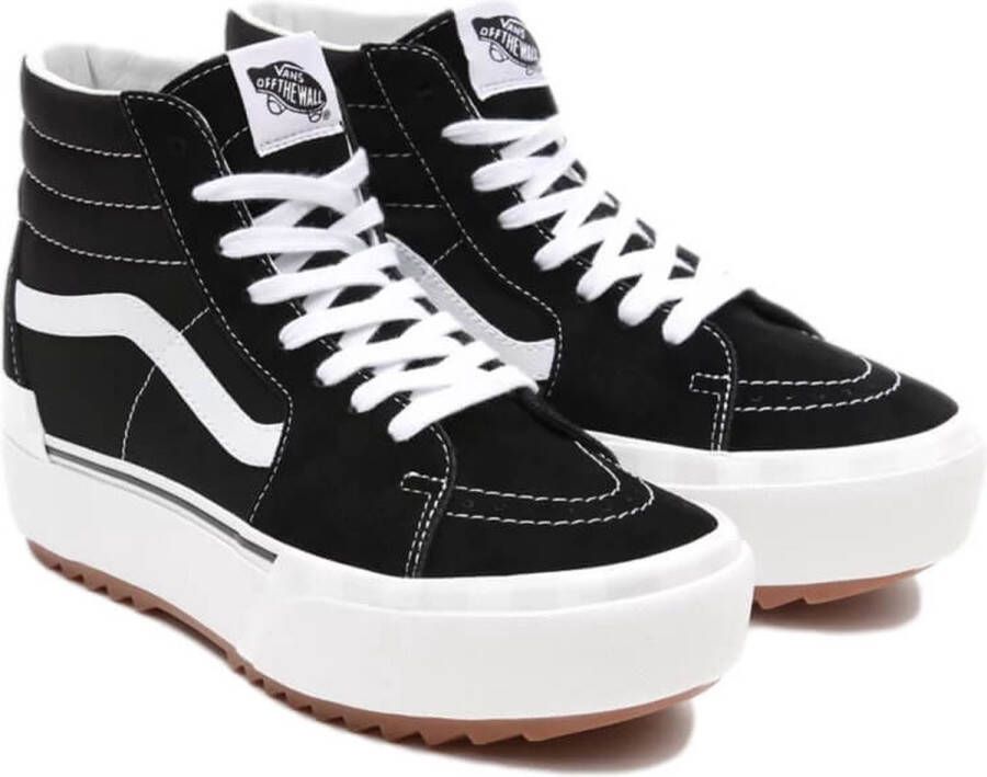 Vans Ua Sk8 Hi Stacked Suede Canvas Black Blanc Sneaker - Foto 3