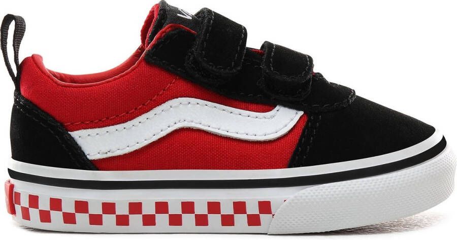 Vans Td Ward V Jongens Sneakers (Checker Tape) Black Red