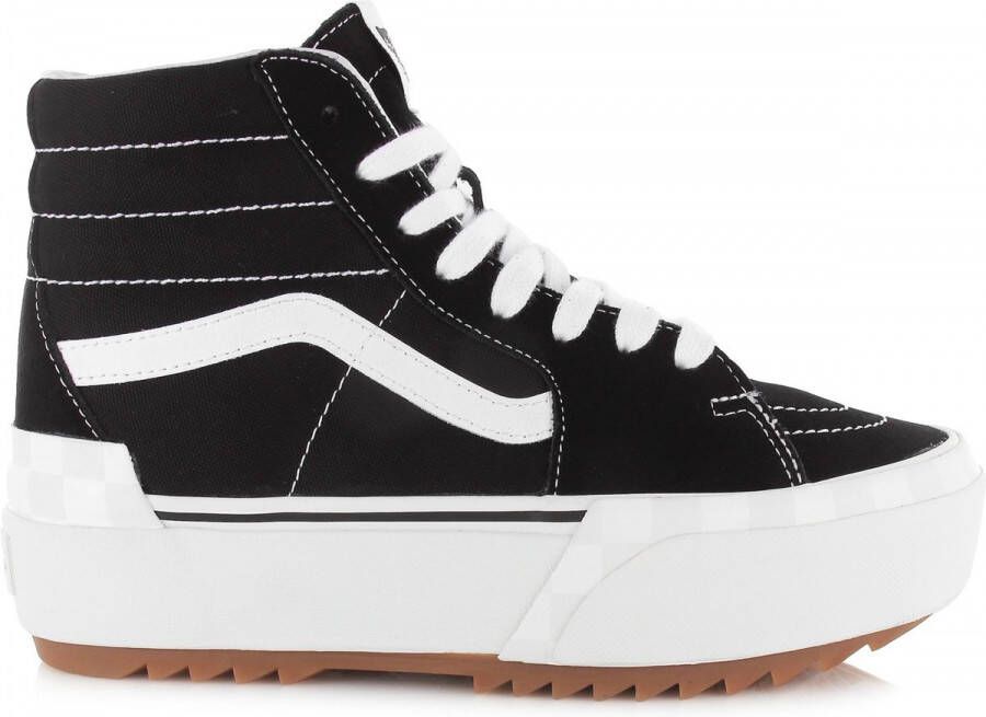 Vans Ua Sk8 Hi Stacked Suede Canvas Black Blanc Sneaker