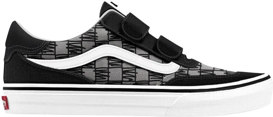 Vans Brooklyn LS V Scribble Check kinder sneakers zwart