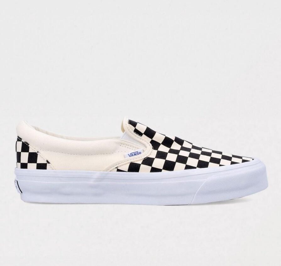Vans Classic SlipOn Checkerboard Canvas White Sneakers