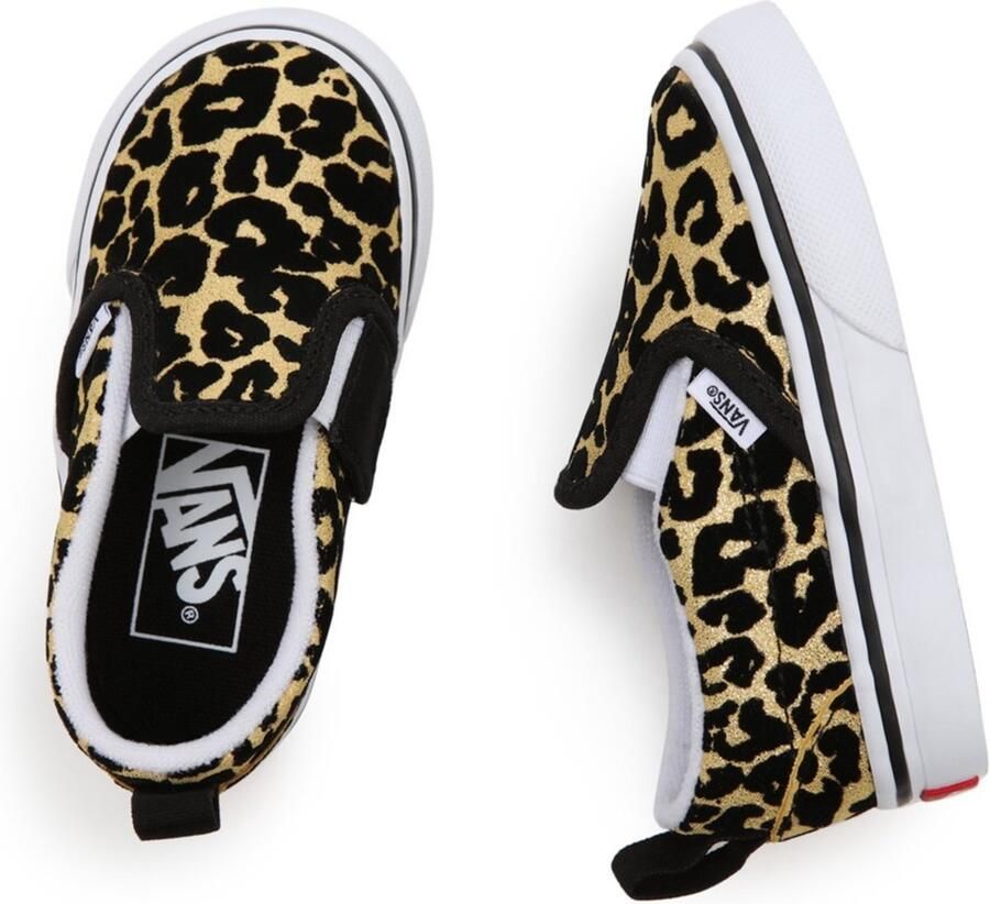 Vans Kinder Kids Lifestyle Classic FTW Sneaker Td Slip-On V (Flocked Leopard) Black True White