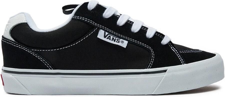 Vans LeatherUpperRoundToeSneakerswithRubberSole Black Sneakers