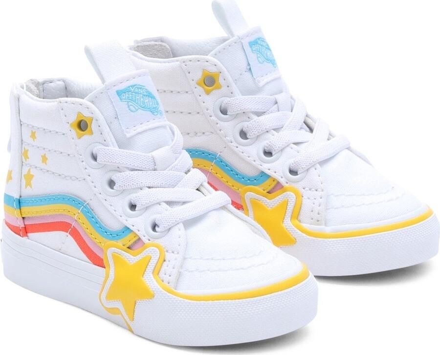 Vans Jungen Lifestyle Sneaker Sk8-Hi Zip Rainbow Star 000BVN VNAHP True White Multi