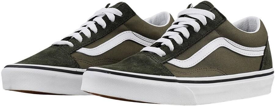 Vans Kid's Old Skool Sneakers wit olijfgroen