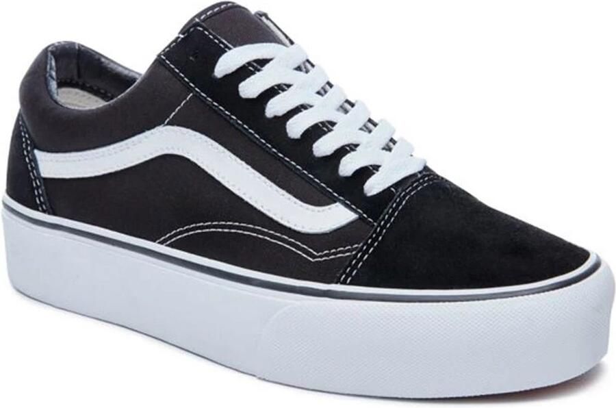 Vans Old Skool Platform sneaker zwart wit Leer Effen 32 Sneakers - Foto 7