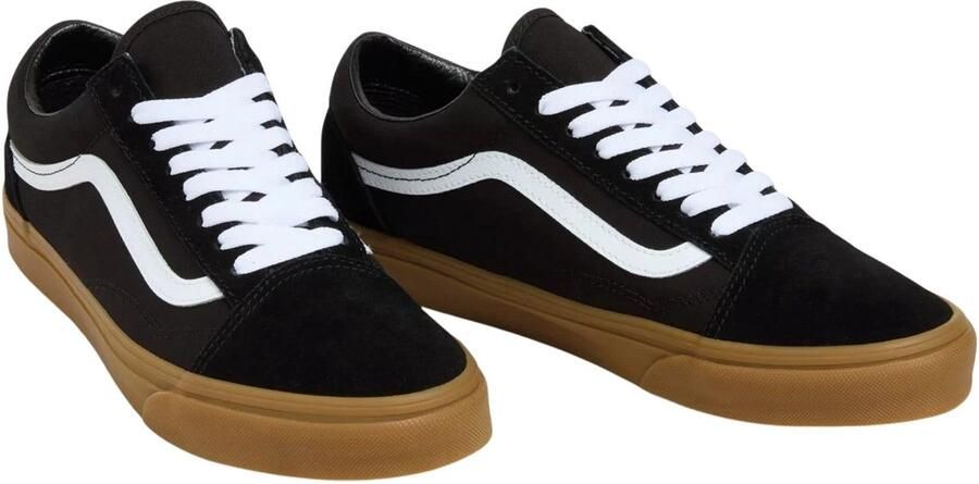 Vans Volwassenen Unisex Lage Sneakers Zwart Platte Hak Vetersluiting
