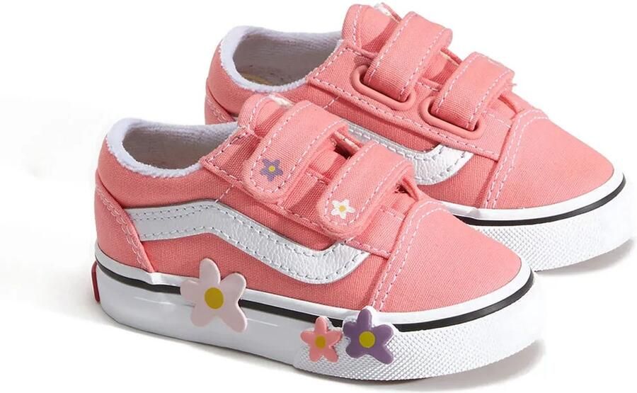 Vans Old Skool V Flower Schoenen Roze Kinderen
