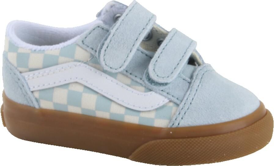 Vans Old Skool V Gum Check Sneakers Jongens Blauw