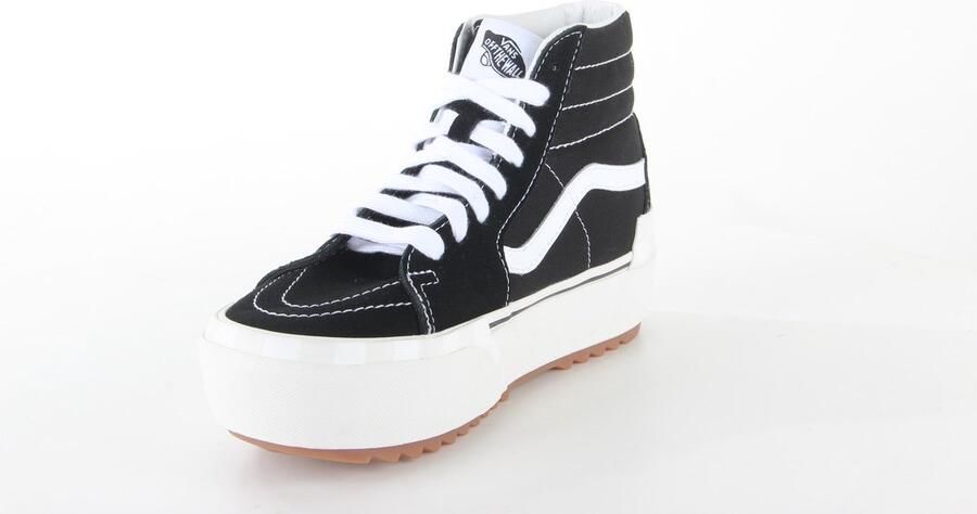 Vans Ua Sk8 Hi Stacked Suede Canvas Black Blanc Sneaker - Foto 12