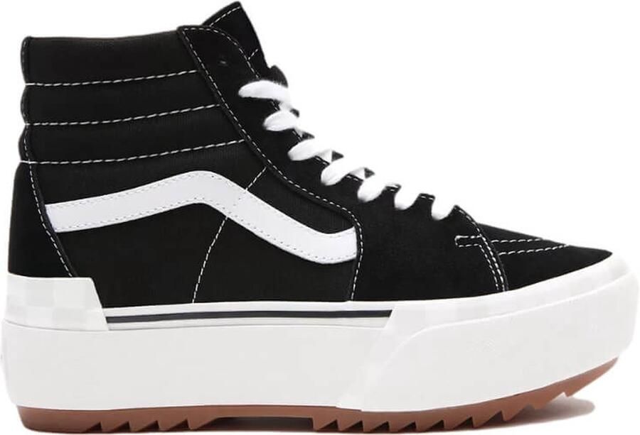 Vans Ua Sk8 Hi Stacked Suede Canvas Black Blanc Sneaker - Foto 10