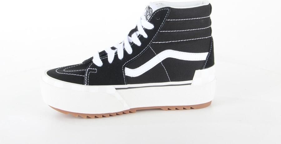 Vans Ua Sk8 Hi Stacked Suede Canvas Black Blanc Sneaker - Foto 13