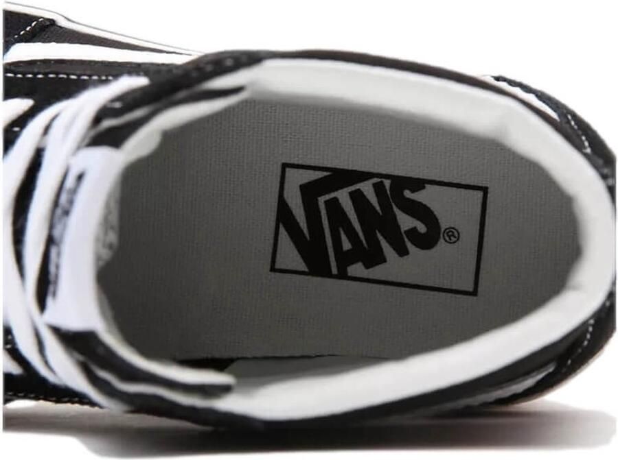 Vans Ua Sk8 Hi Stacked Suede Canvas Black Blanc Sneaker - Foto 9