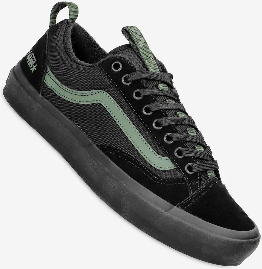 Vans Skate Old Skool 36+ Sneakers Atiba Black Dark Green Zwart Groen Old Skool Skate Heren Sneakers voor Mannen