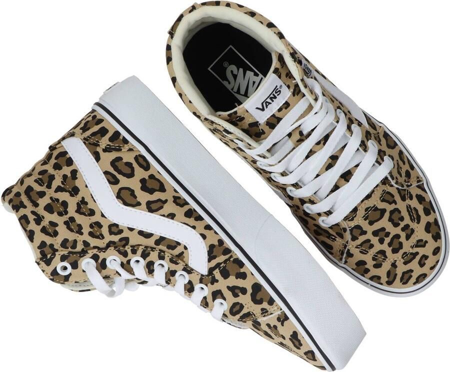 VANS Filmore Hi Platform Animal sneakers met panterprint camel wit - Foto 6