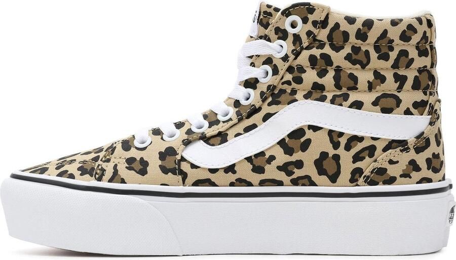 VANS Filmore Hi Platform Animal sneakers met panterprint camel wit - Foto 15