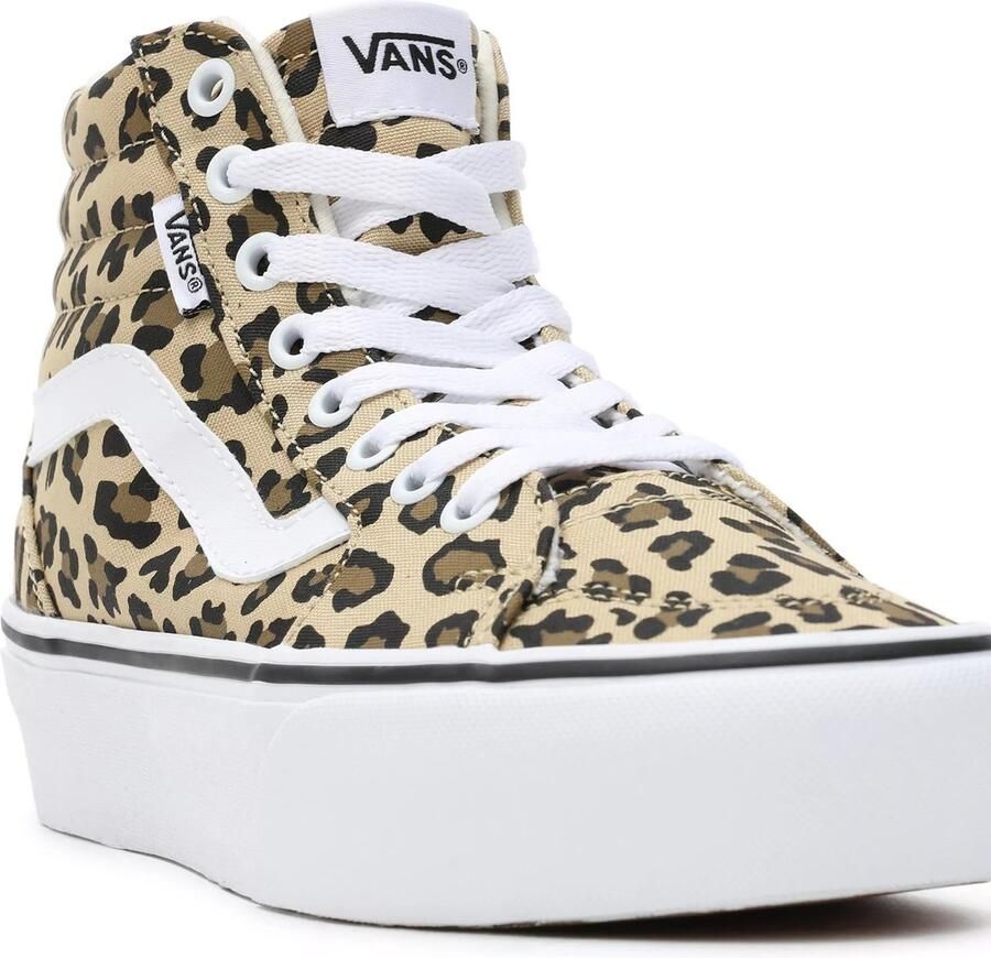 VANS Filmore Hi Platform Animal sneakers met panterprint camel wit - Foto 3