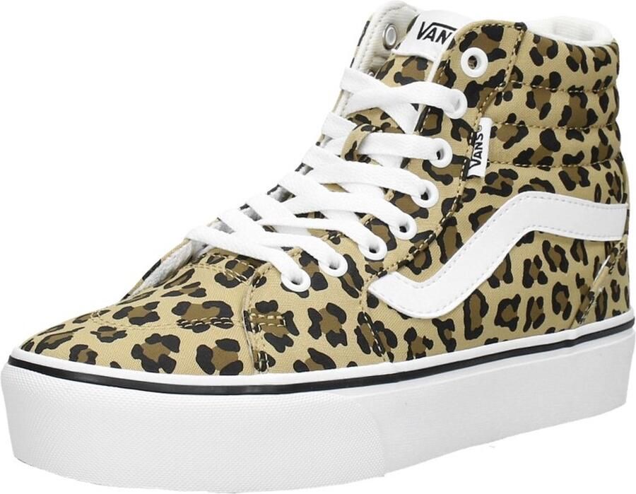 VANS Filmore Hi Platform Animal sneakers met panterprint camel wit - Foto 7