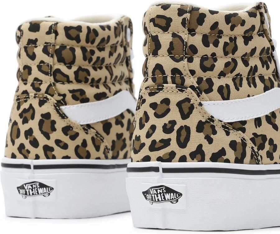 VANS Filmore Hi Platform Animal sneakers met panterprint camel wit - Foto 5