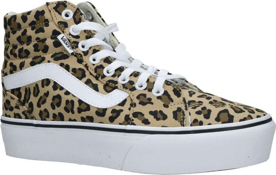 VANS Filmore Hi Platform Animal sneakers met panterprint camel wit - Foto 9