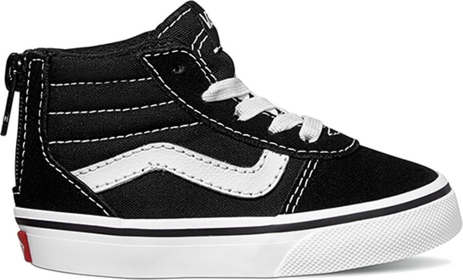 Vans TD Ward Hi Zip Sneakers (Suede Canvas) Black Whit